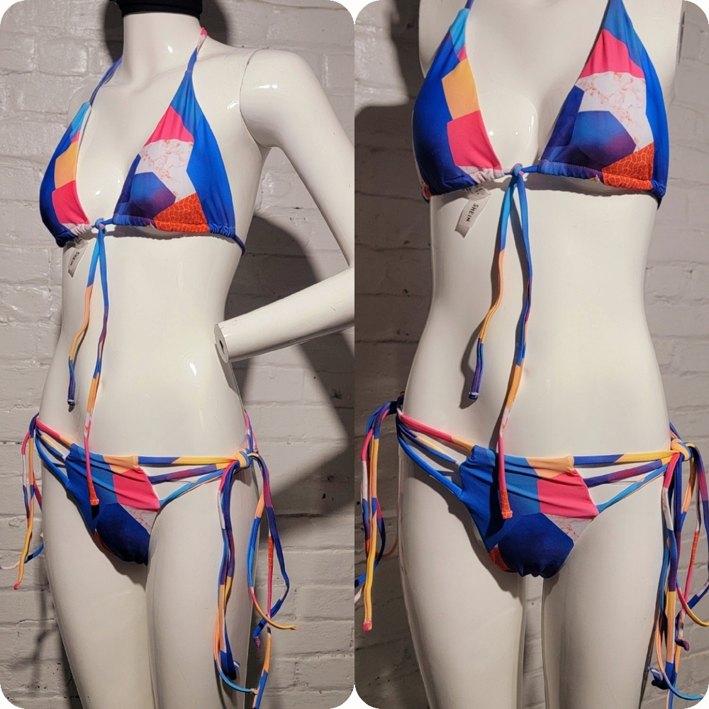 Colorful Women's Halter Bikini Set